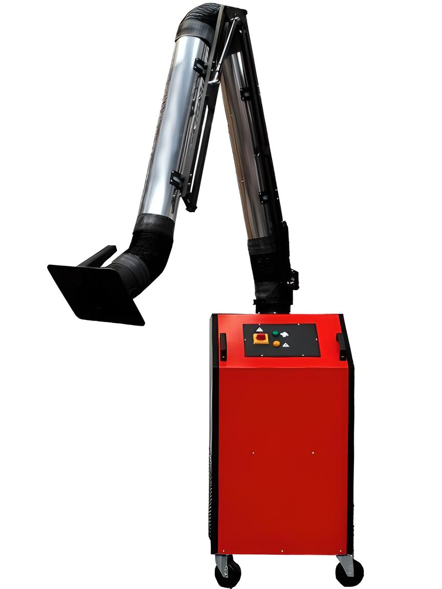 caisson mobile de filtration d'air avec bras articulé aspirant industriel